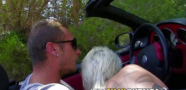 Lets Fuck Outside - HOT Inked Blonde Babe Love Car Fuck